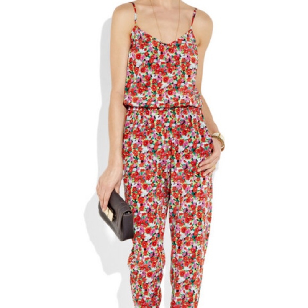 DKNY Silk Floral Jumpsuit